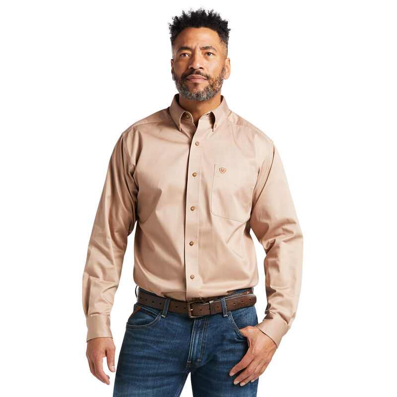 Ariat Hemden Herren - Solid Twill Classic Fit Khaki ( SXPMU-4170 )